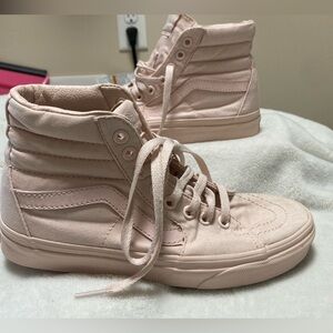 Light pink Vans hi tops. Size 7